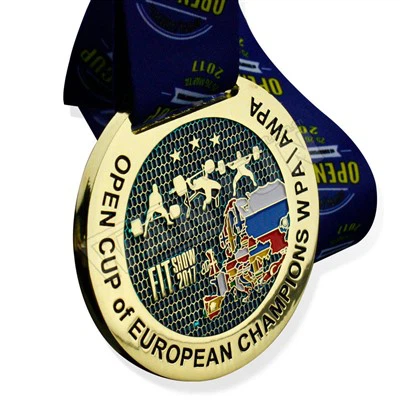 Kovinska 3D pozlačena medalja za športno dirko